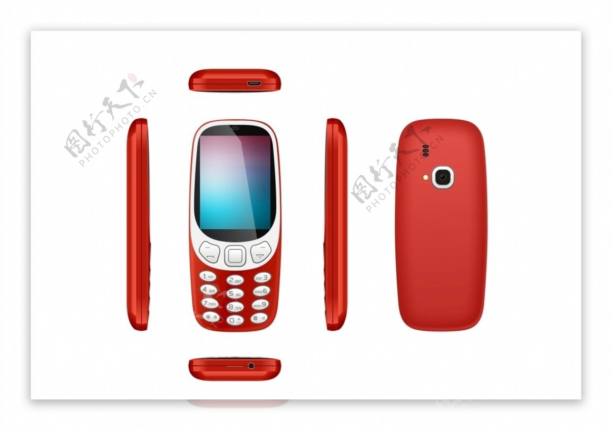 3310手机设计效果图红色
