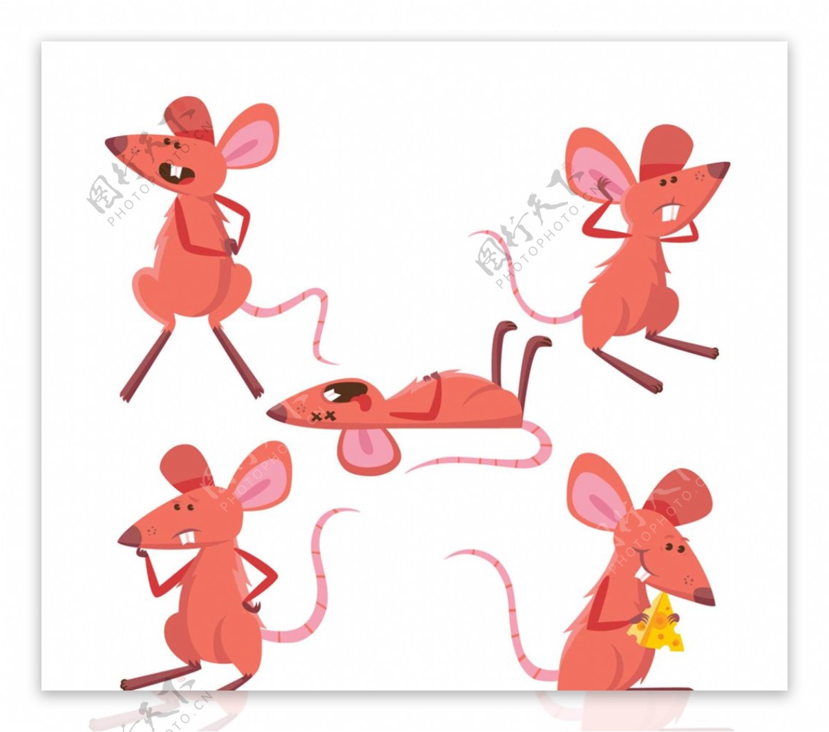 卡通红色老鼠