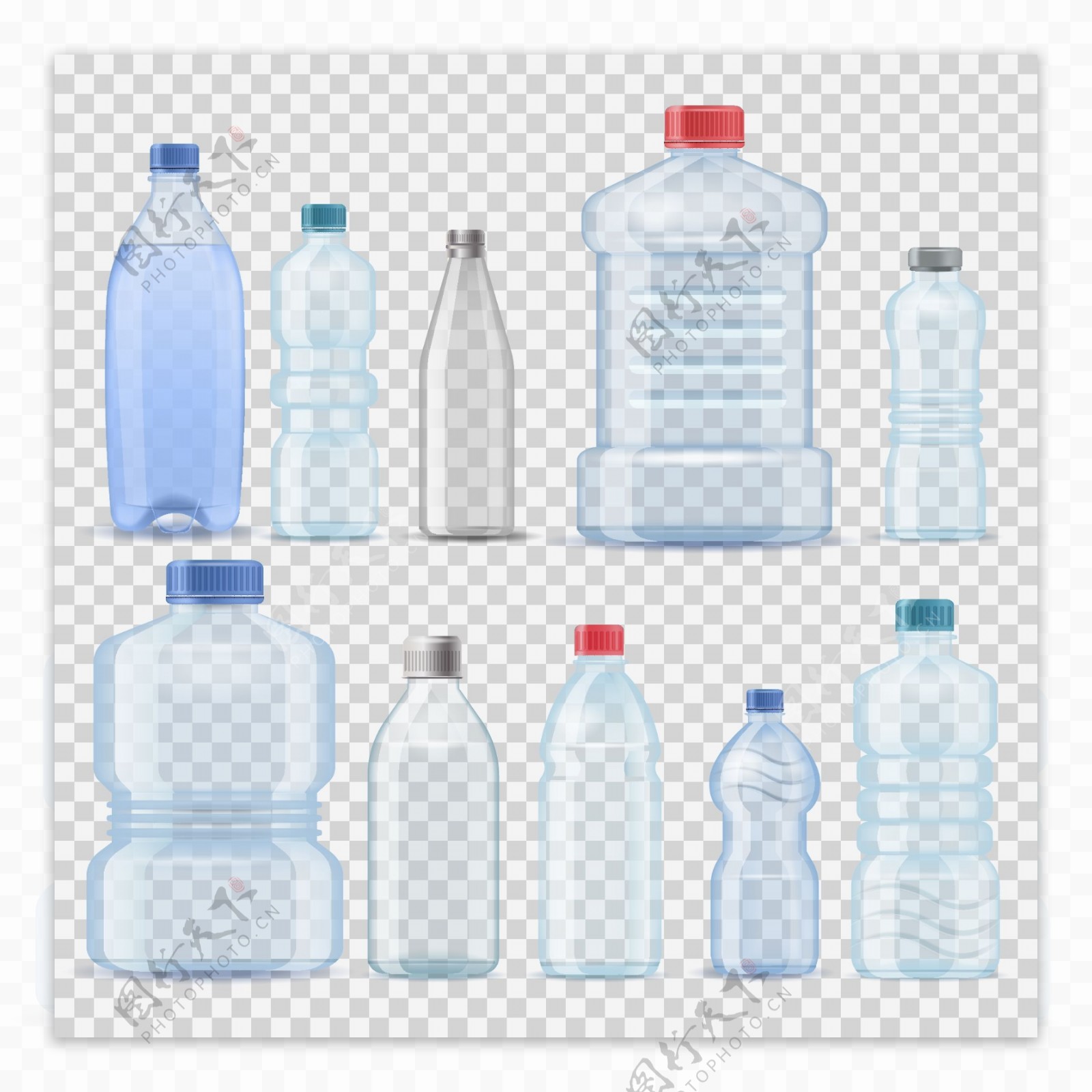 透明水瓶矢量素材