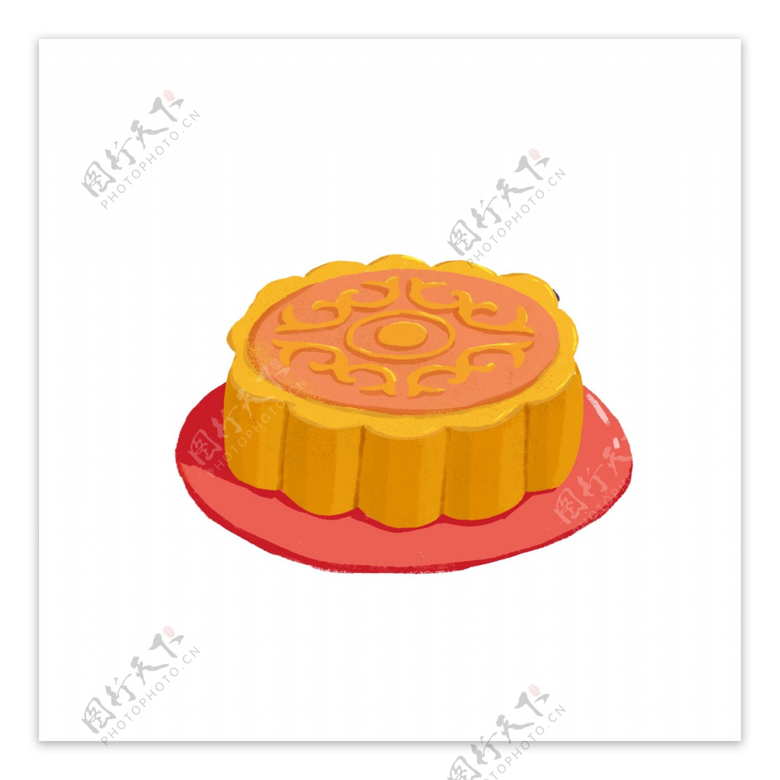 中秋节美食月饼手绘设计可商用元素