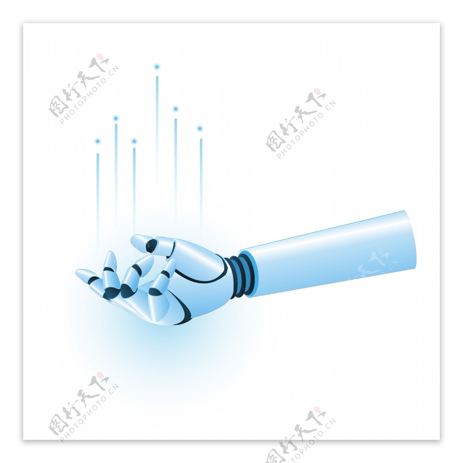 蓝色高科技未来人工智能机械手
