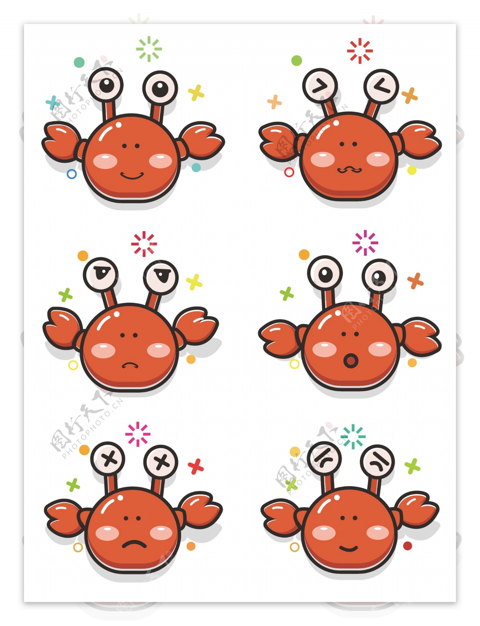 螃蟹mbe表情包套图可商用元素