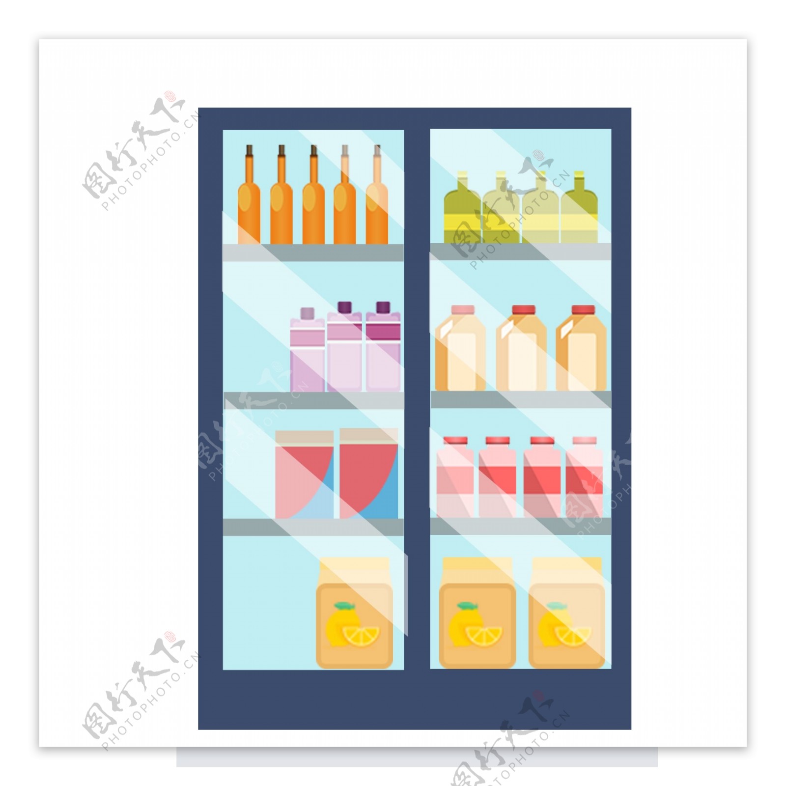 扁平化超市冷冻柜和饮料设计