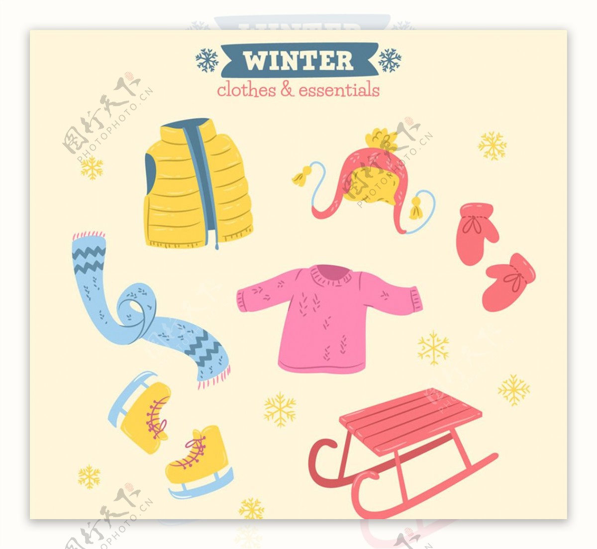 6款彩绘冬季服装和配饰