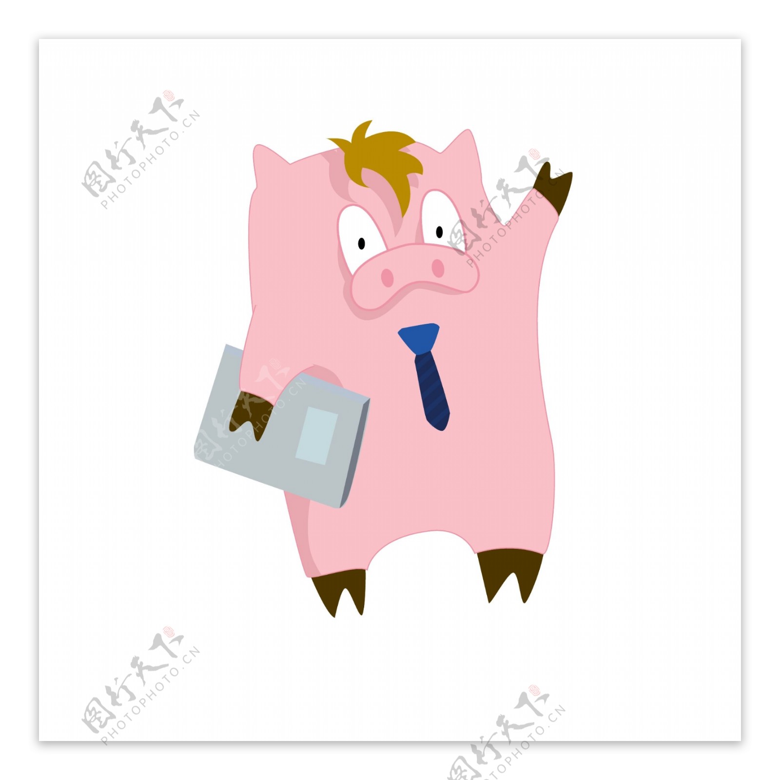 简约猪年卡通猪形象表情包可爱猪元素工作