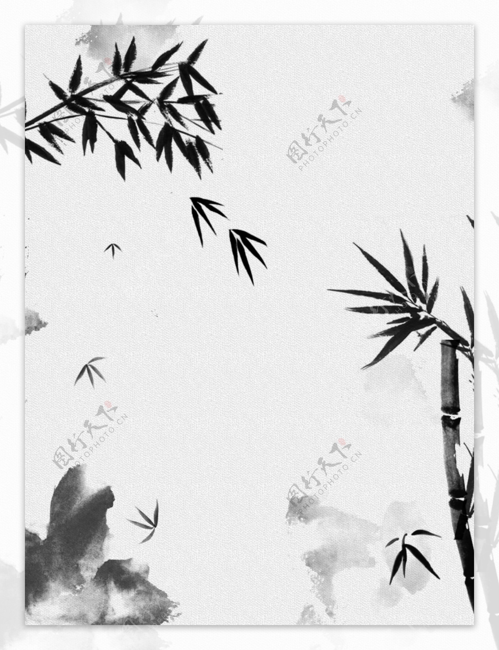 文艺复古中国风水墨竹子背景
