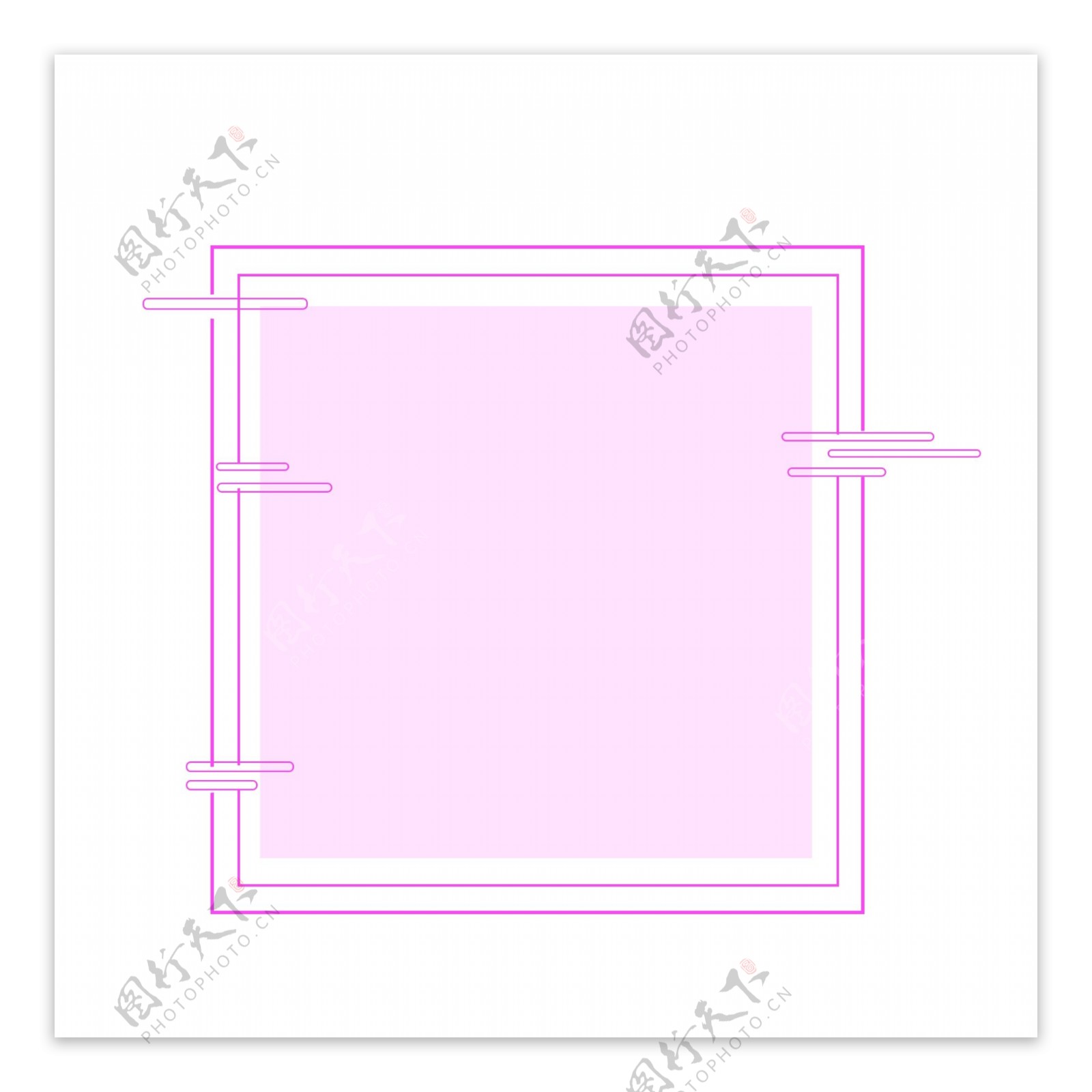 粉色红色边框可商用简约大气