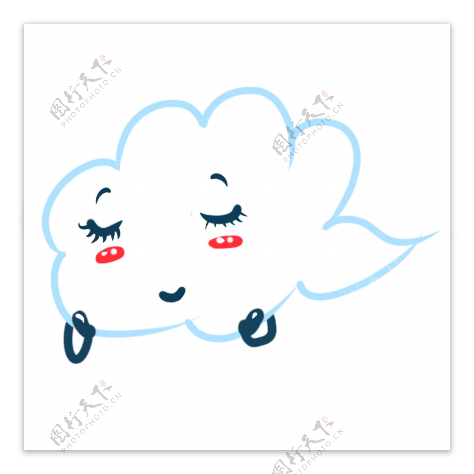 卡通白云手绘可爱卡通云朵图片-图行天下素材网