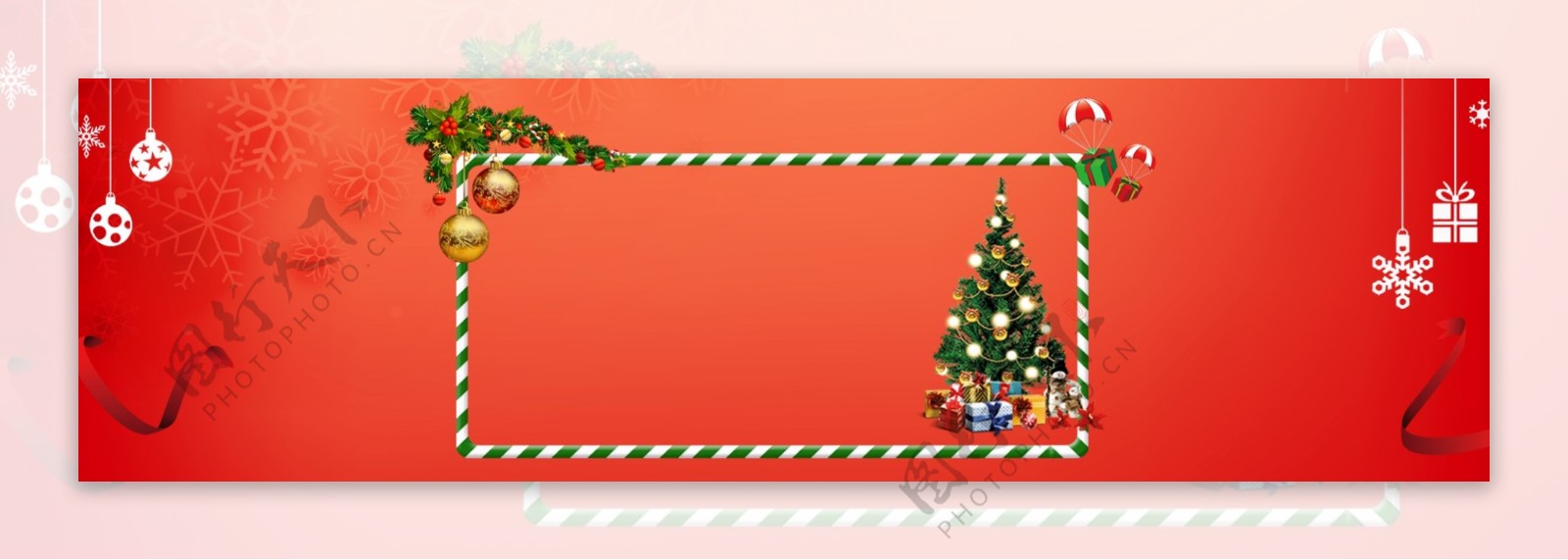 圣诞帽子圣诞节浪漫banner背景