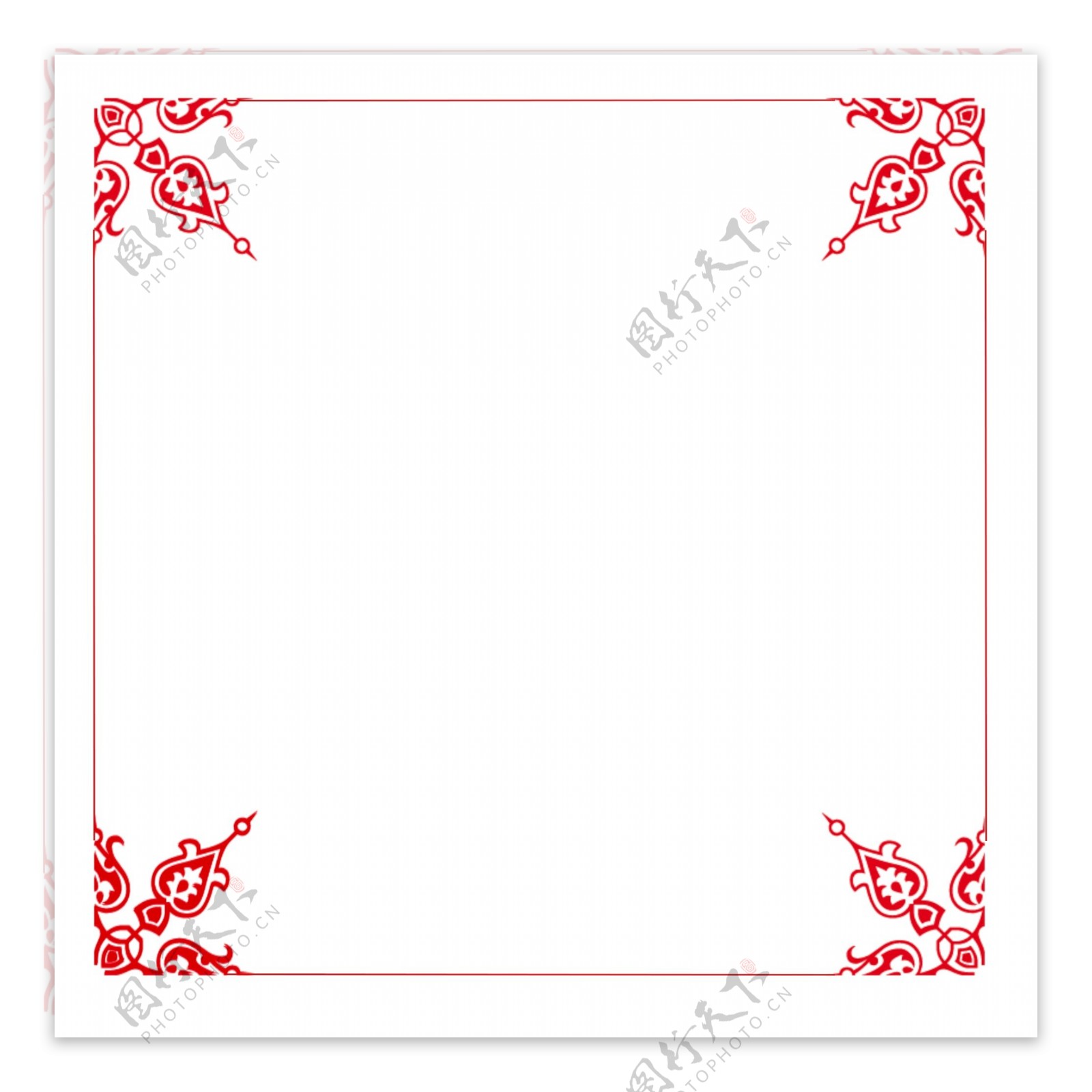 中国风边框红色装饰素材设计