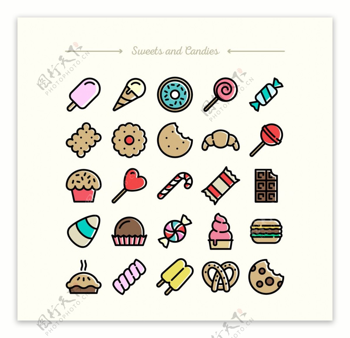 甜食和糖果图标