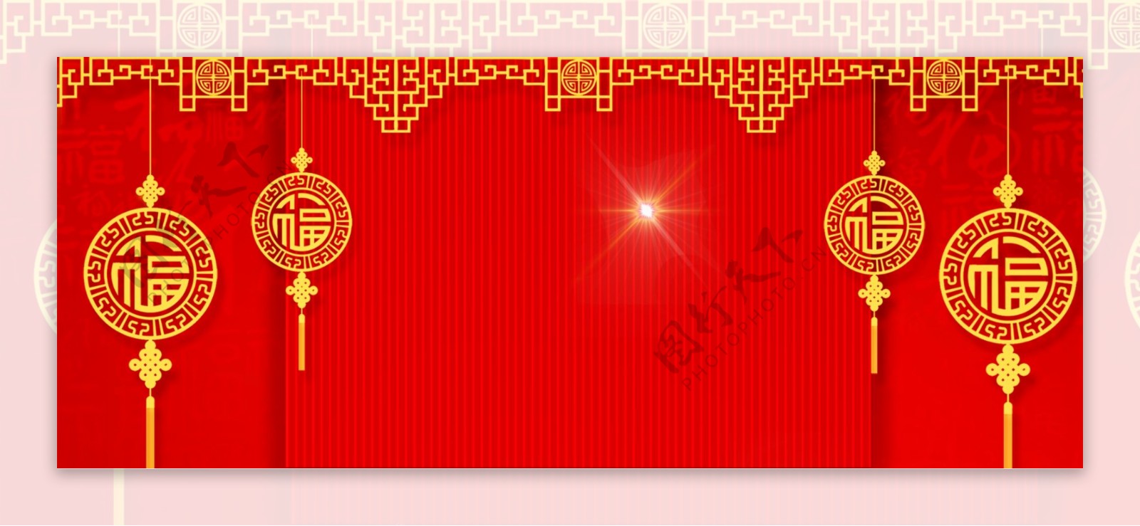 中国年2019新春元旦banner背景