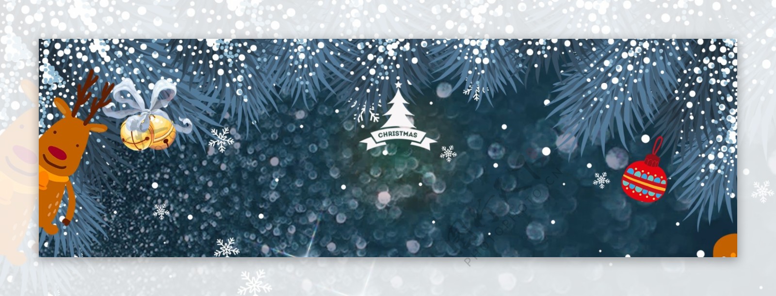 梦幻圣诞活动促销banner背景