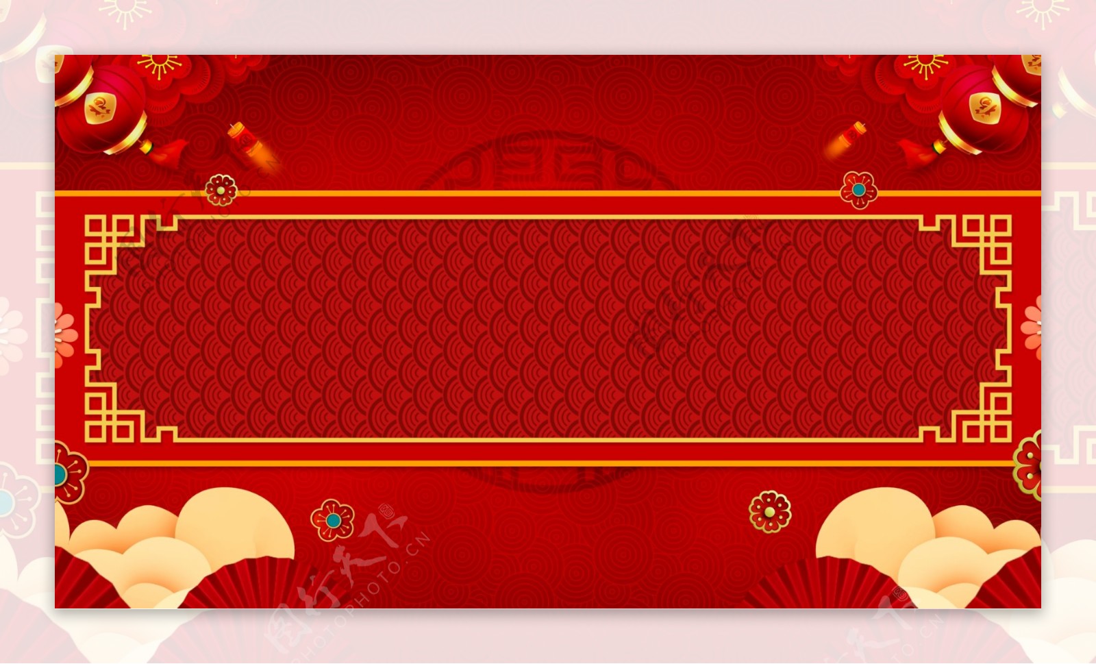 红色中国风春节展板设计