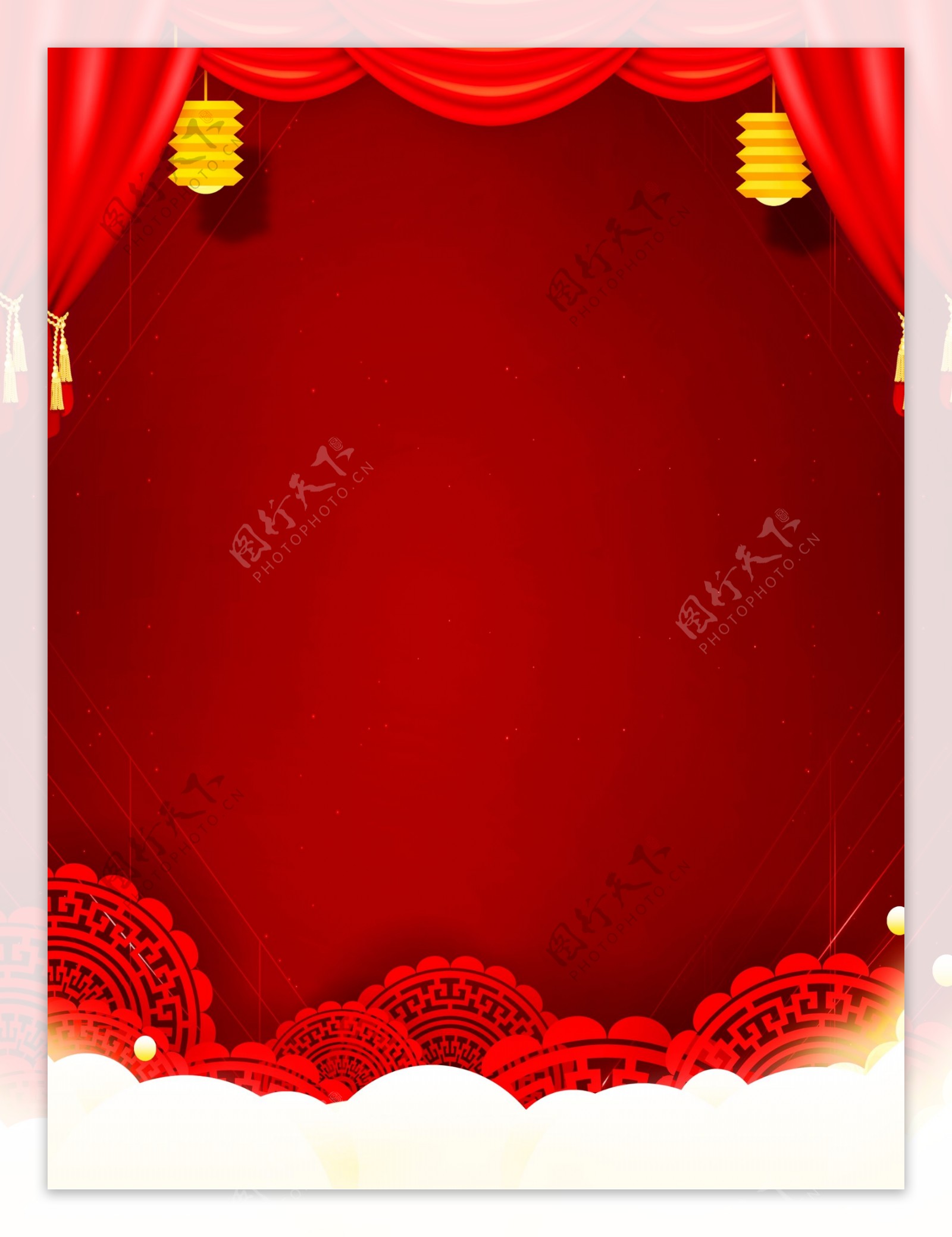 简约红色猪年春节背景设计