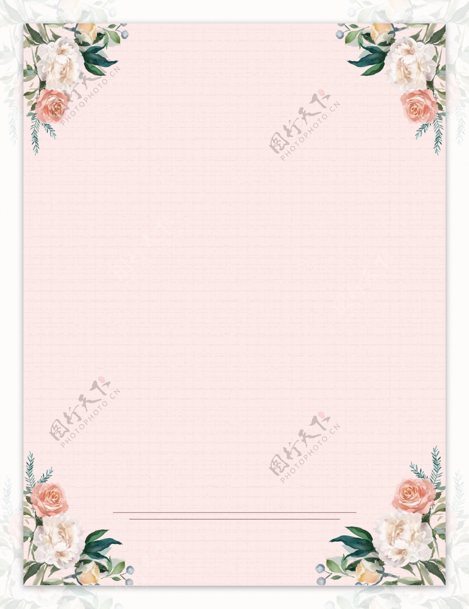 浪漫粉色结婚典礼展板背景