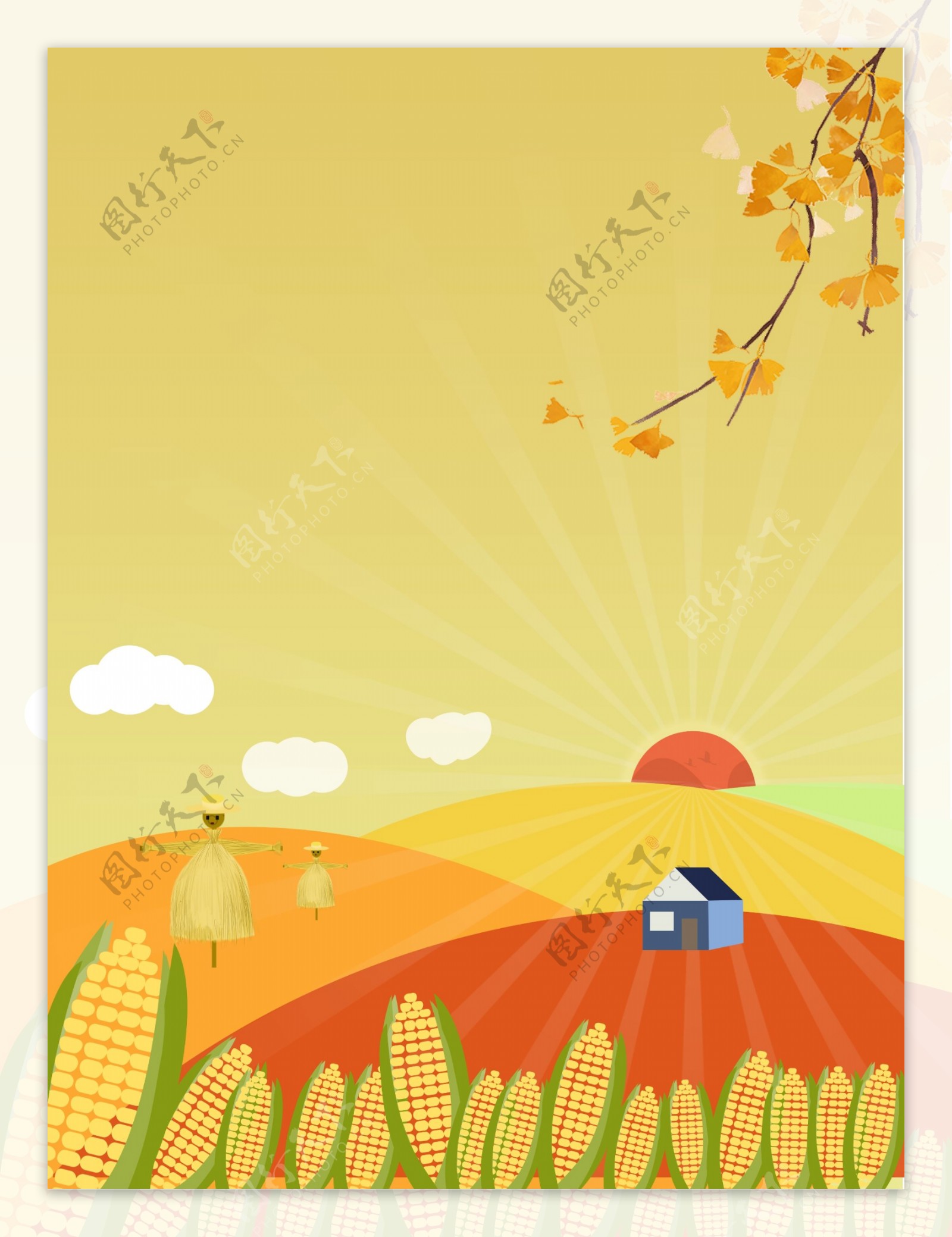 中国农民丰收节展板背景设计
