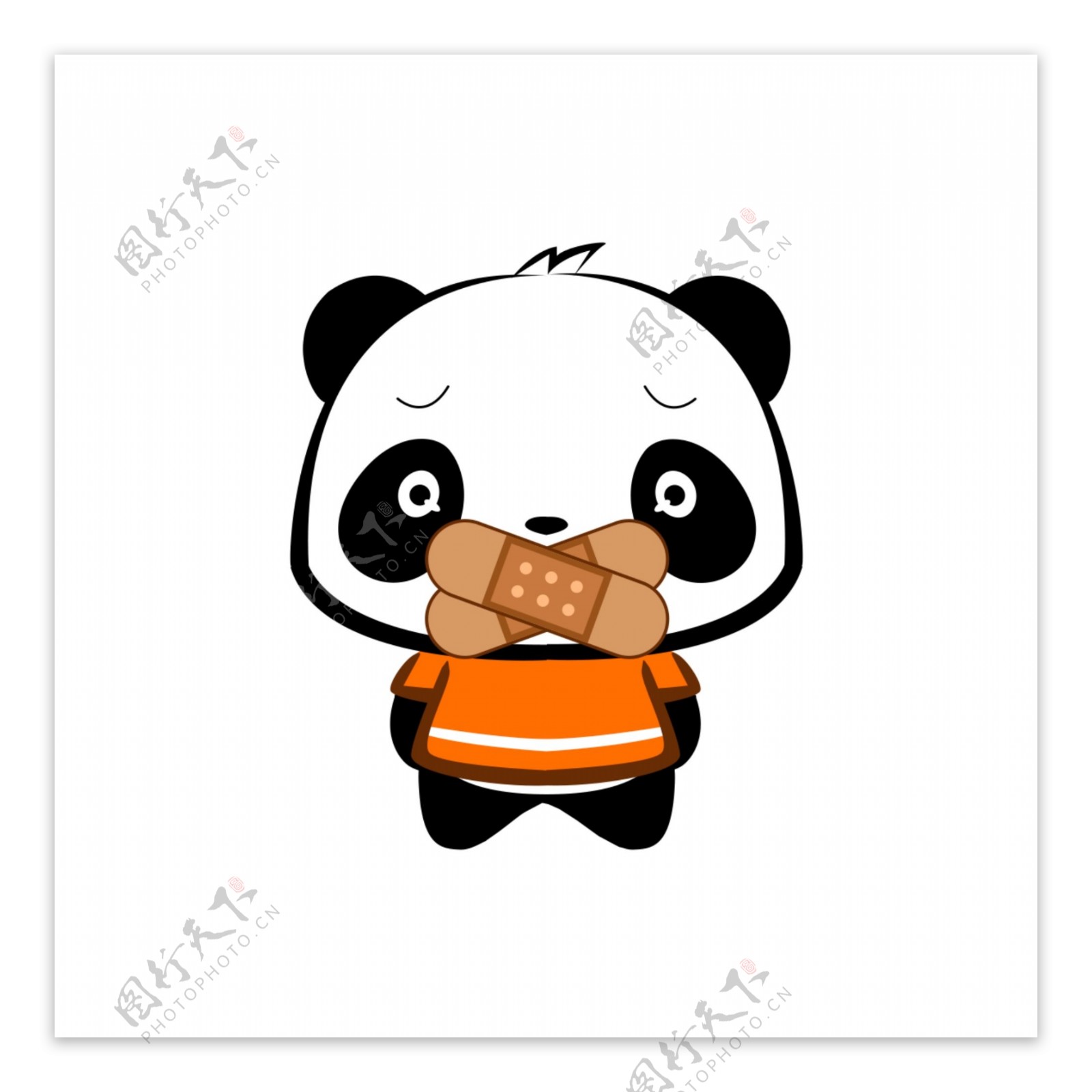 熊猫闭嘴胶带表情包表情设计