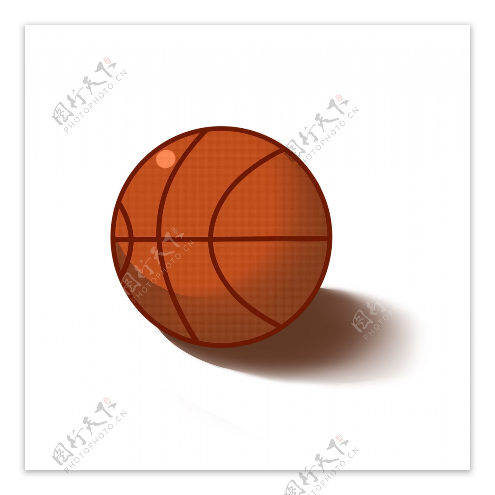 手绘简约篮球橘色小清新可商用元素