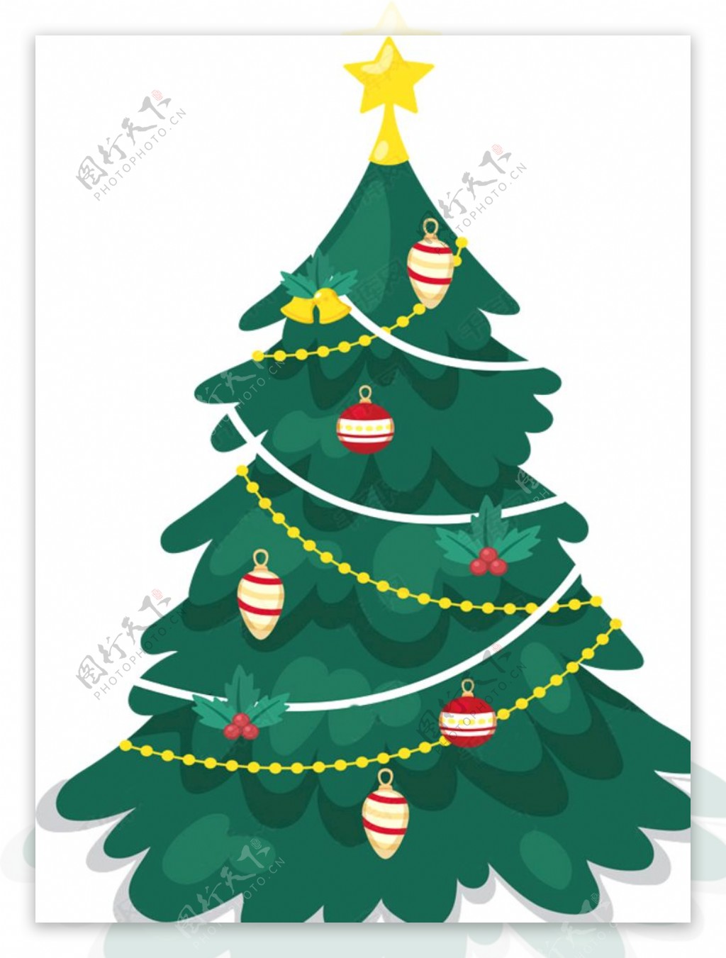 圣诞节绿色卡通圣诞树