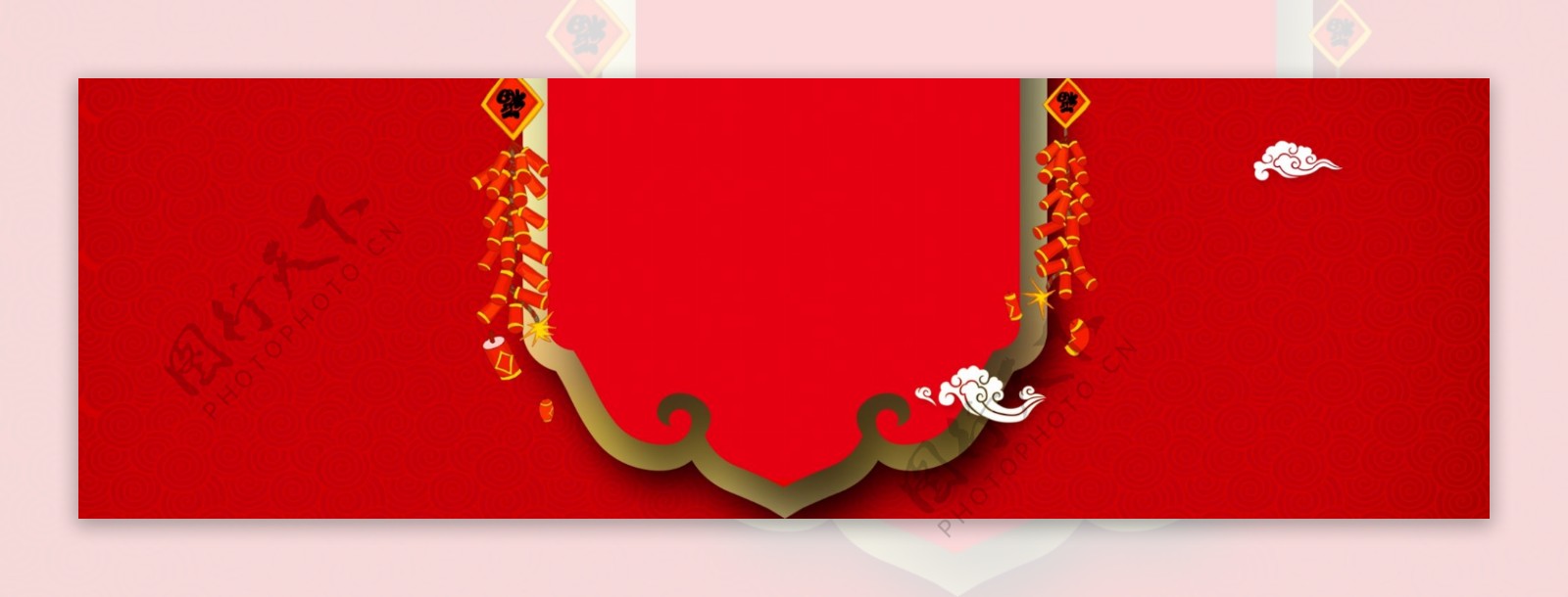 大红灯笼新年中国年banner背景
