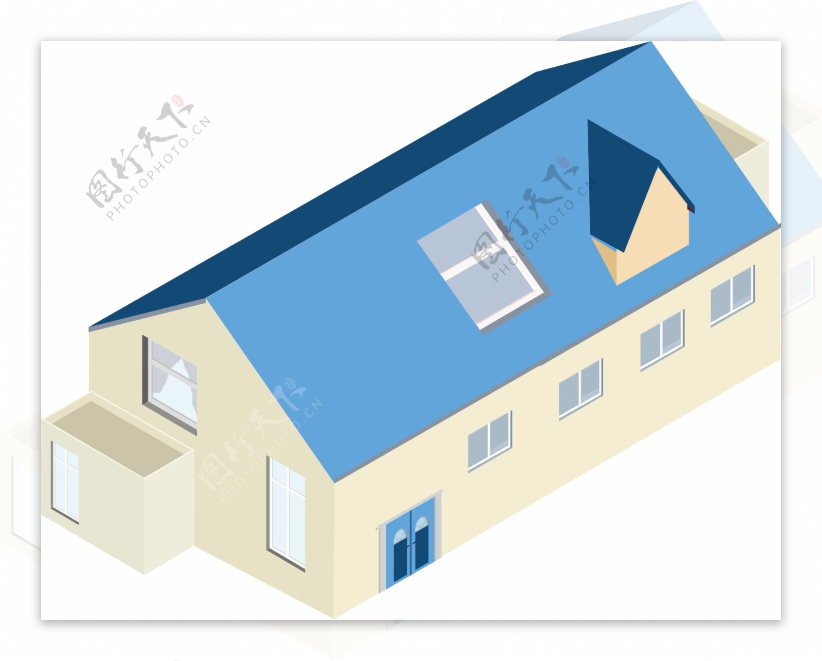 2.5D房屋建筑简单设计素材可商用