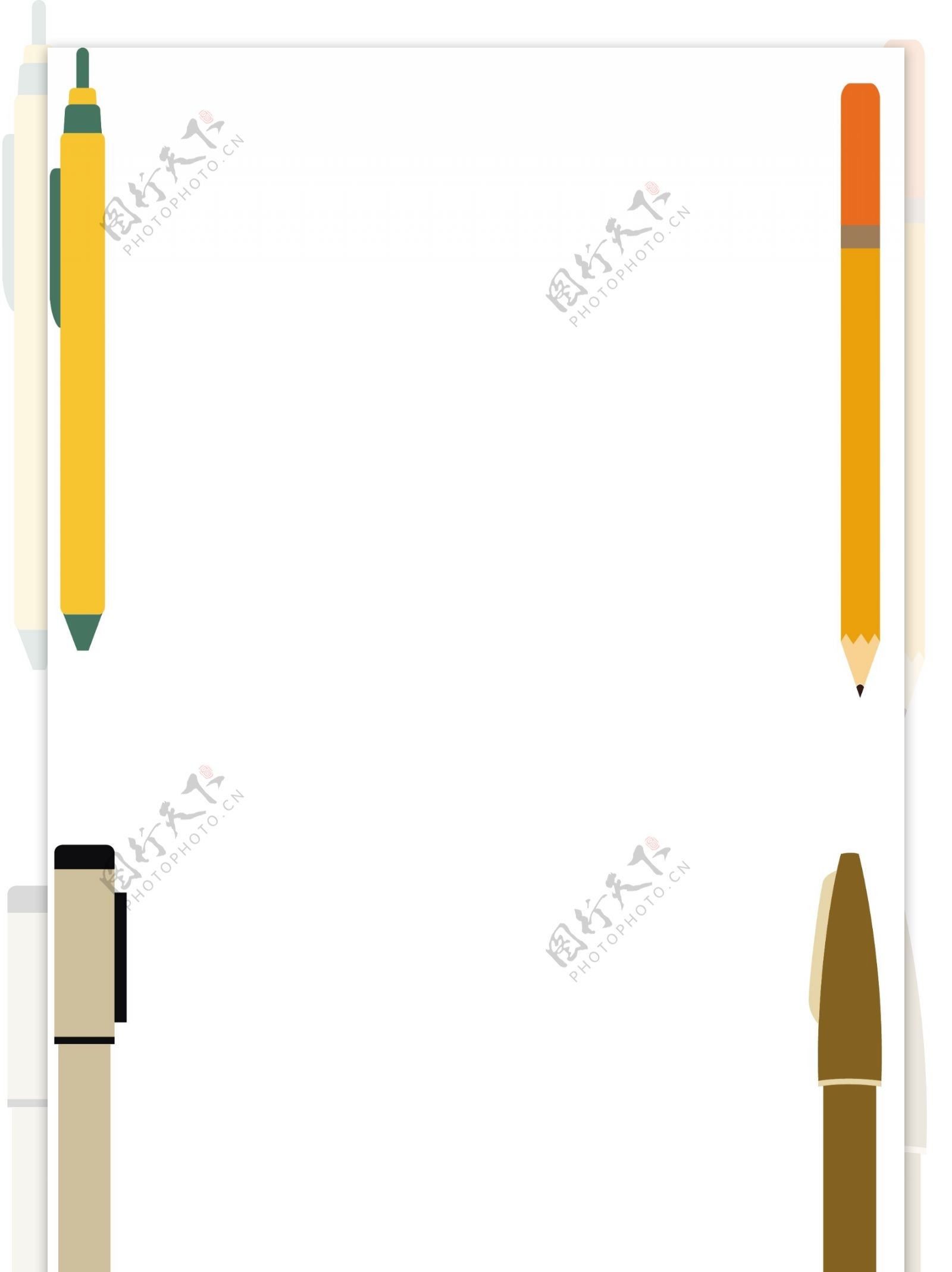 学习用品办公铅笔自动笔中性笔可商用元素