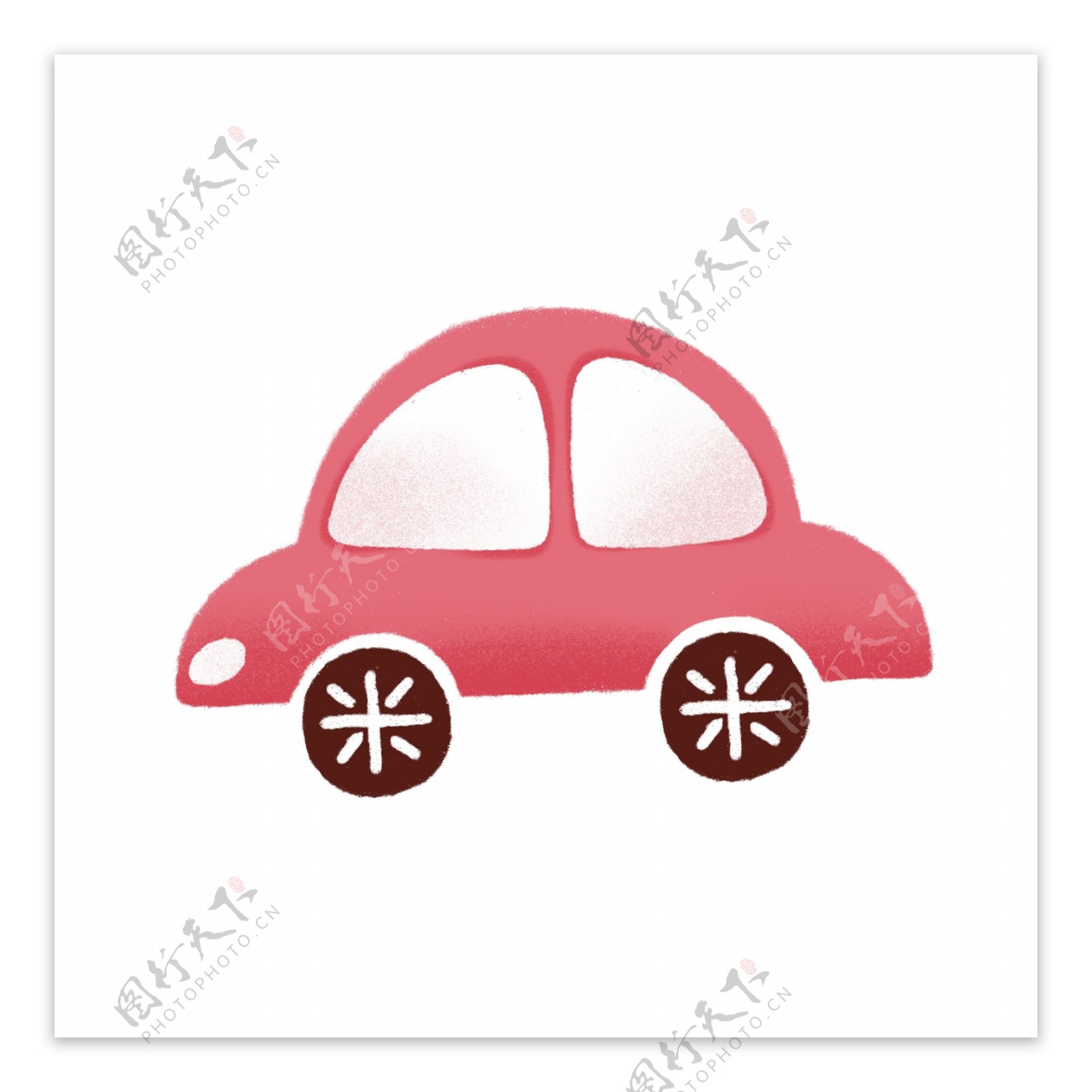 卡通粉色小汽车设计元素