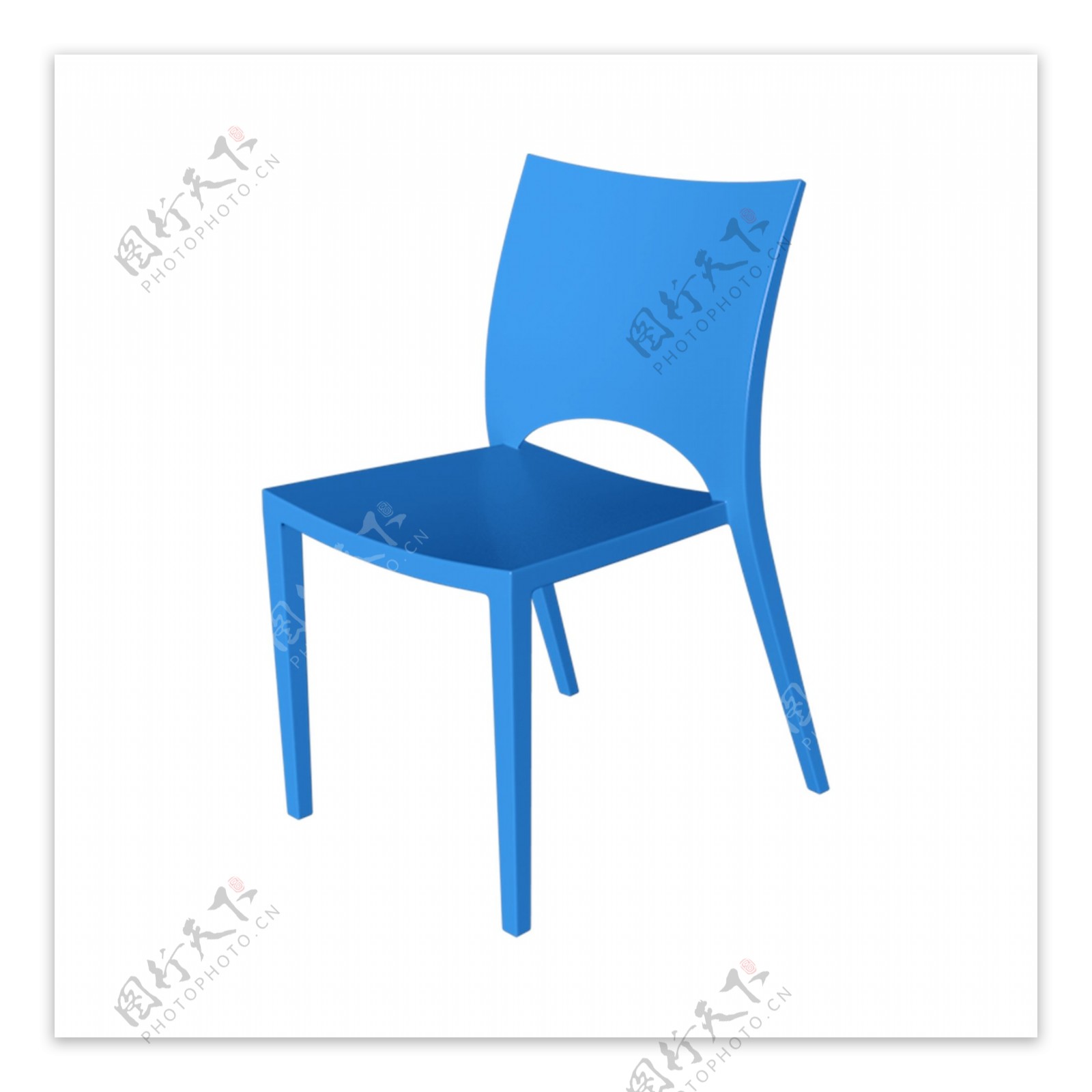 C4D立体蓝色塑料凳可商用