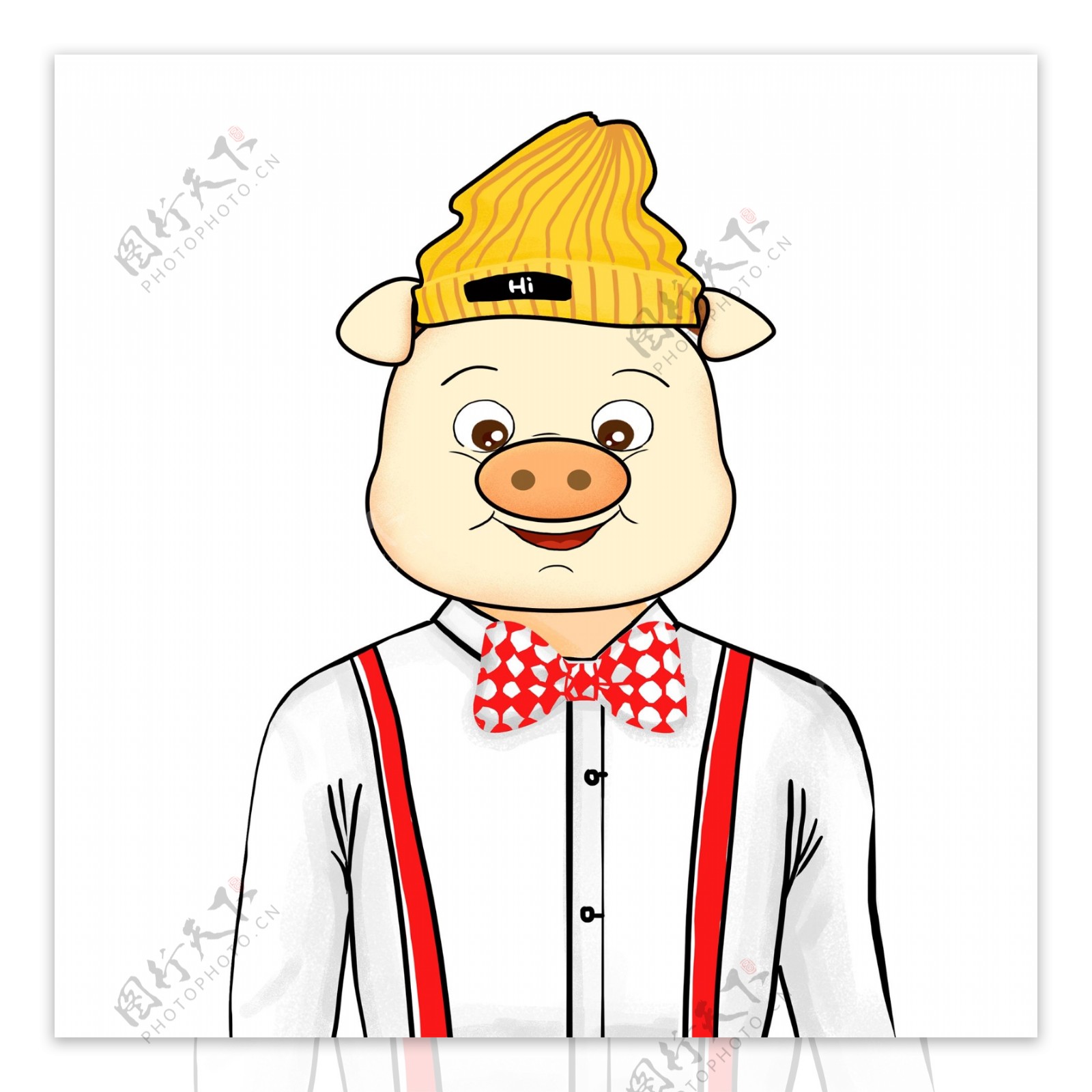 猪年商务小猪先生形象设计