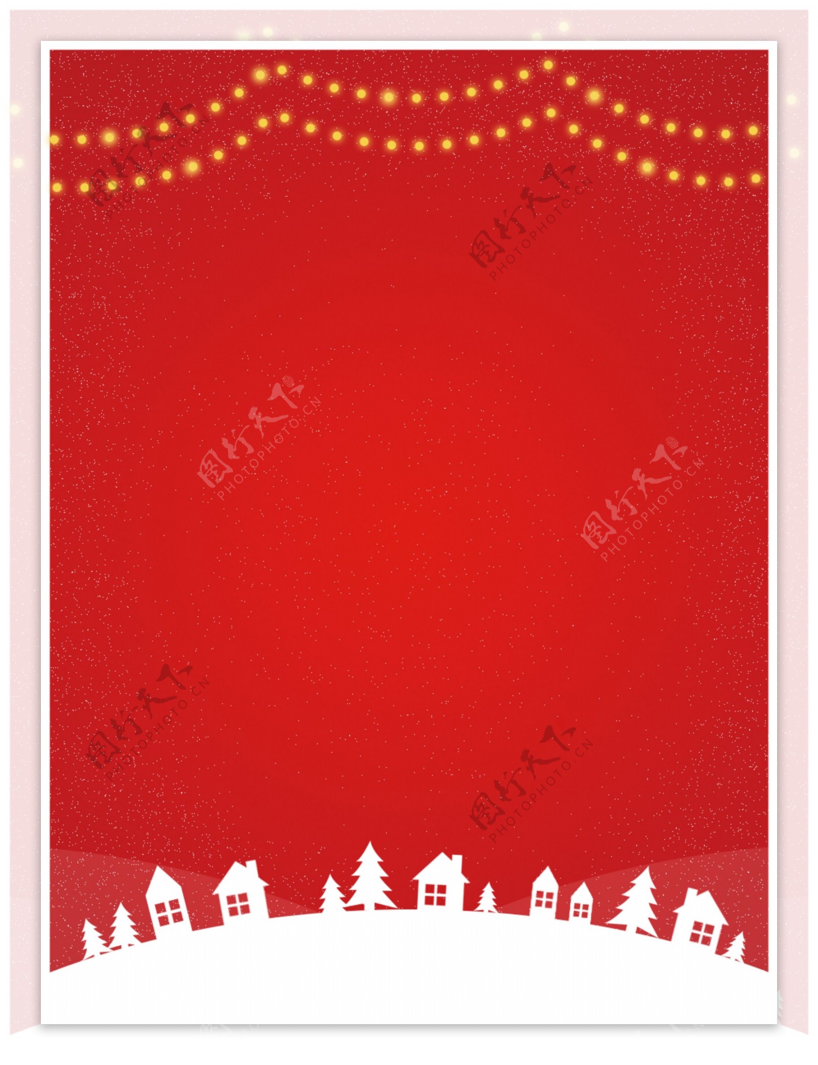 红色简约圣诞快乐西餐厅促销宣传背景素材