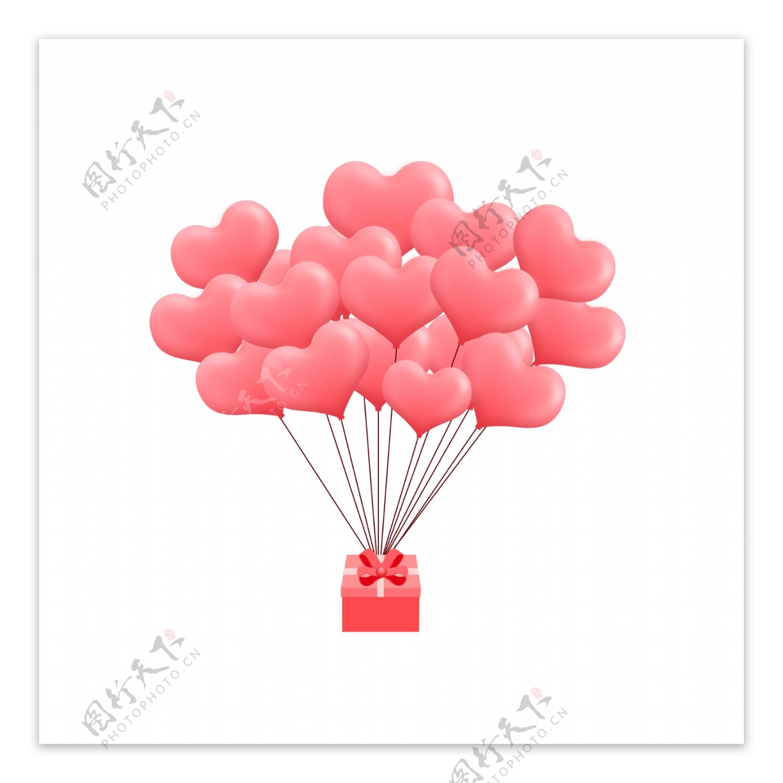 情人节红色的气球礼物