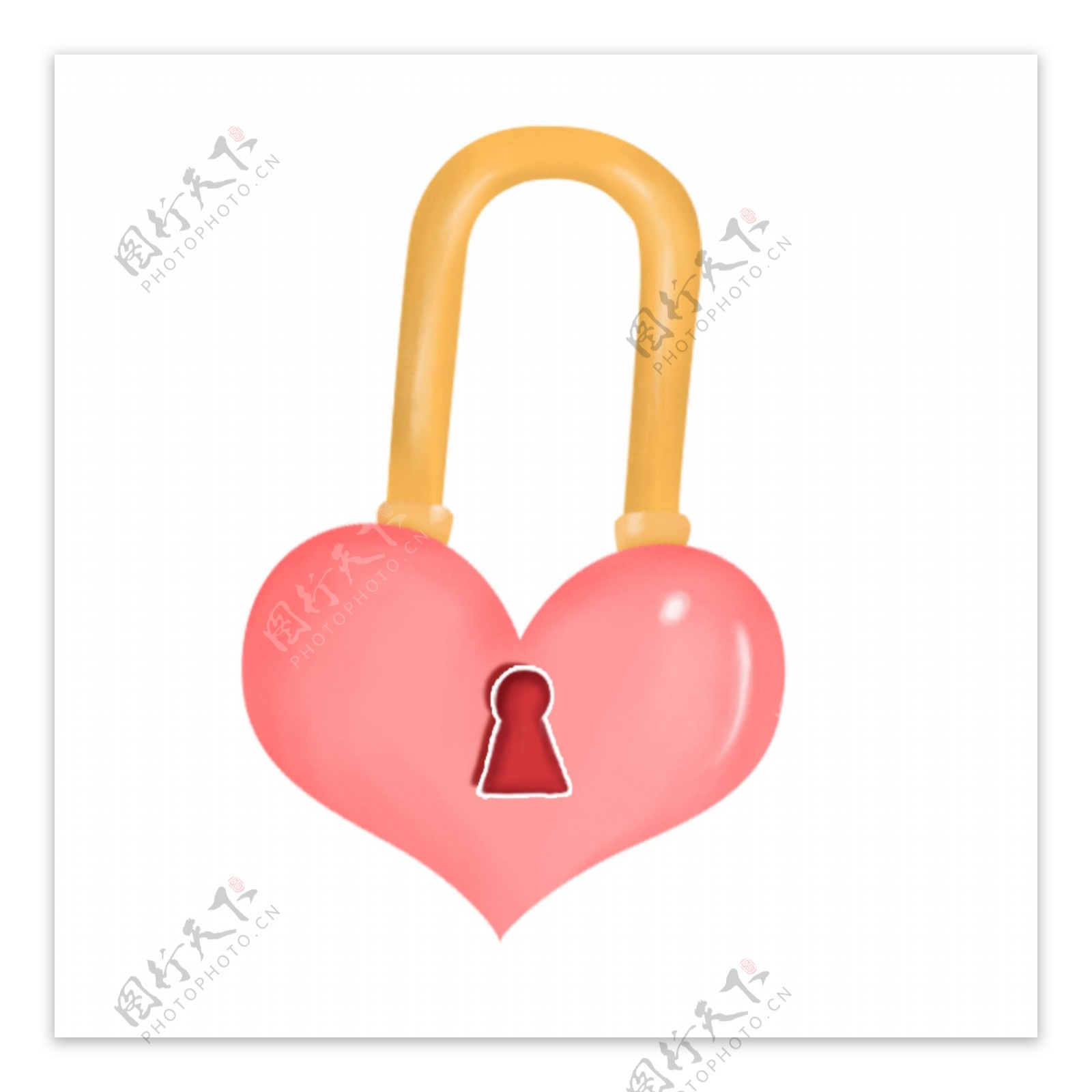 情人节粉色的锁插画