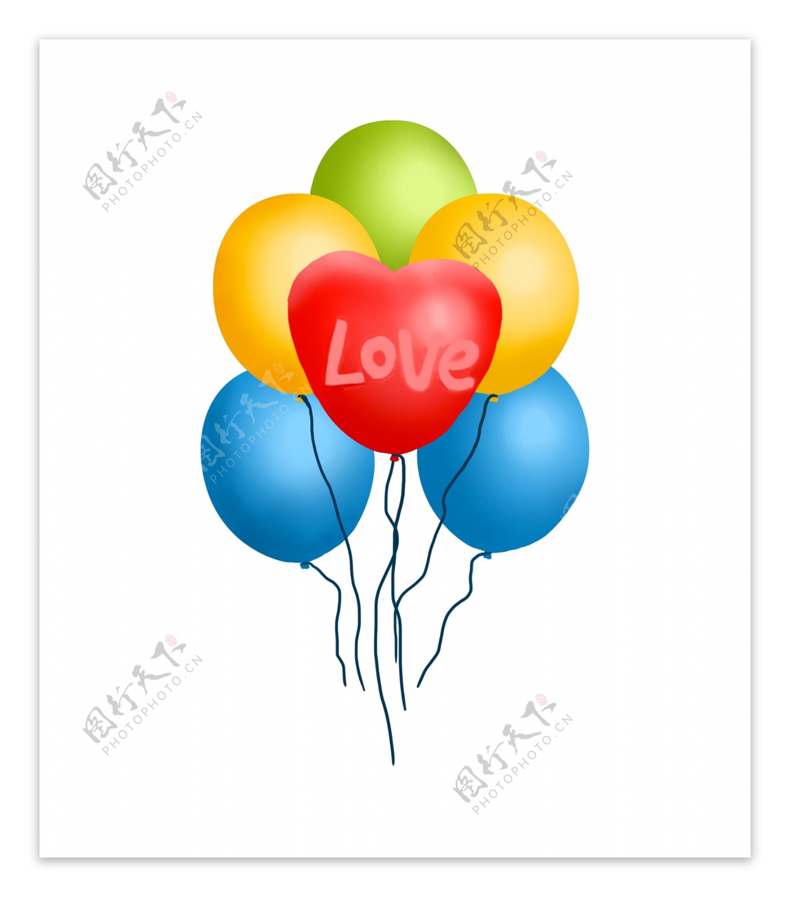 情人节彩色的气球