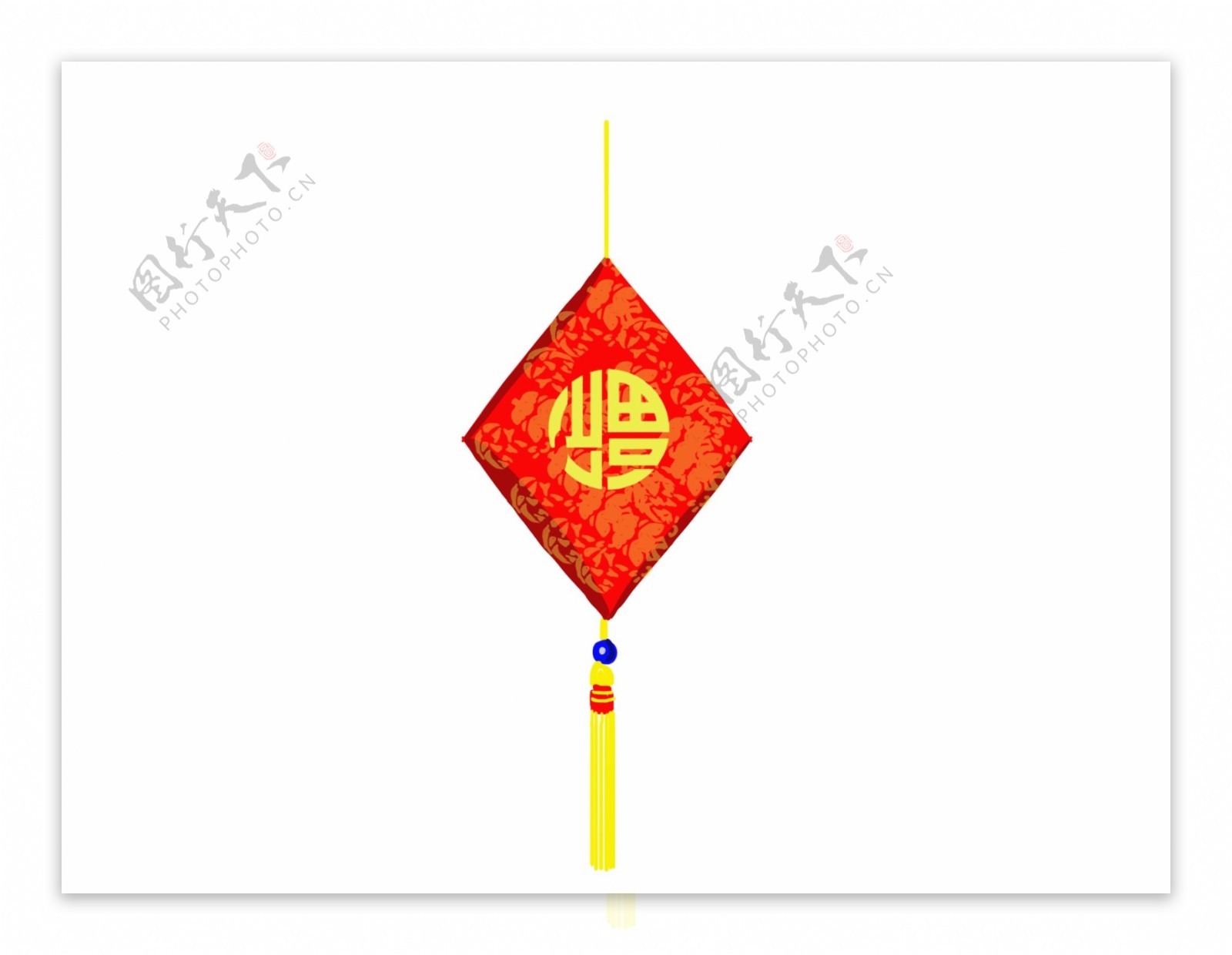 手绘中国风四方形制福袋图