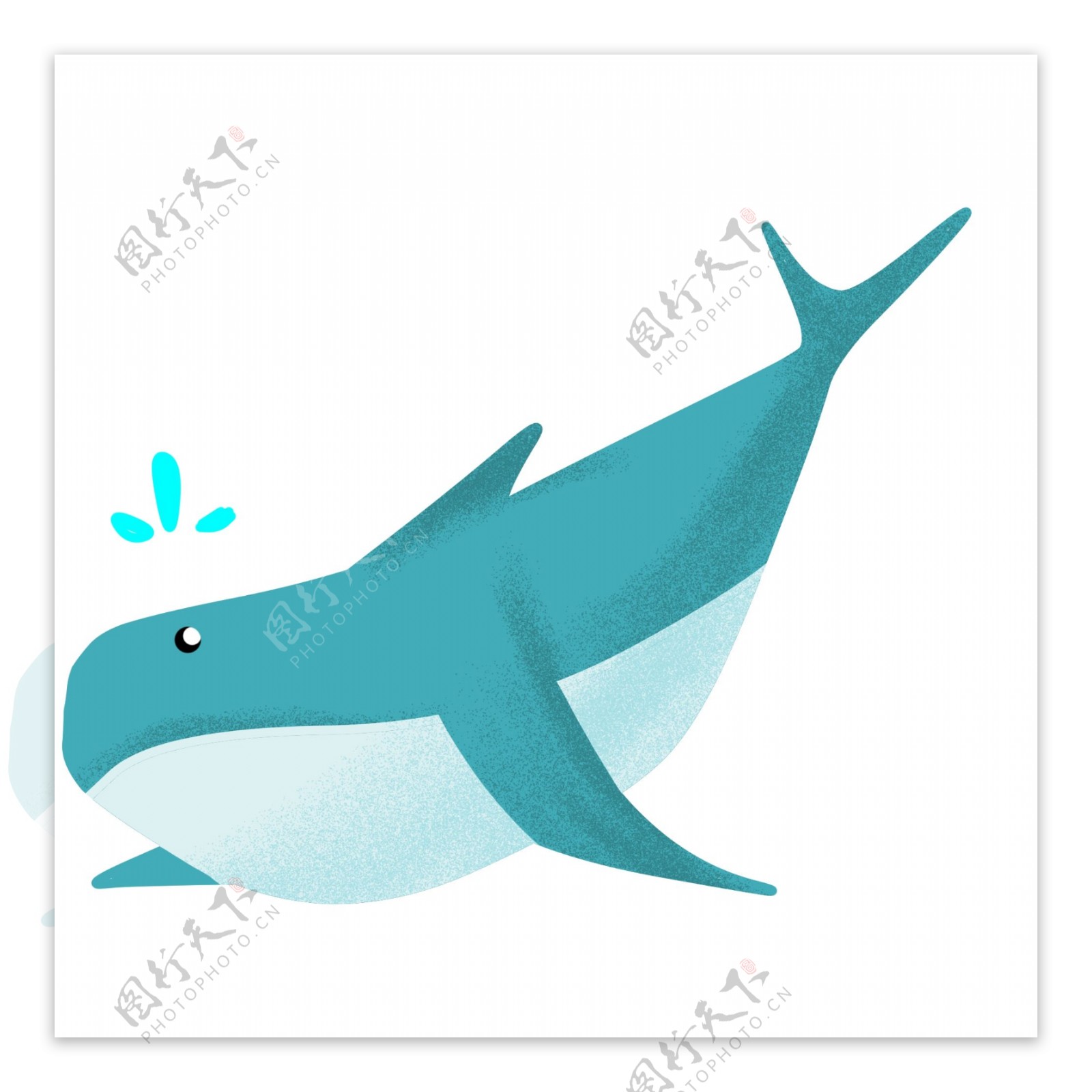 卡通海洋蓝色大鲸