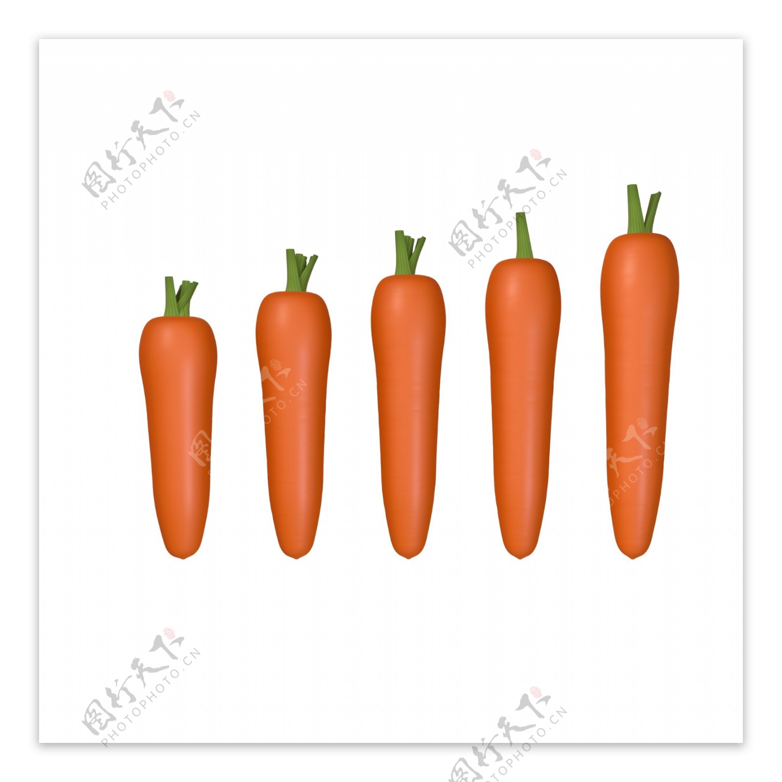 彩色立体风格胡萝卜可商用元素