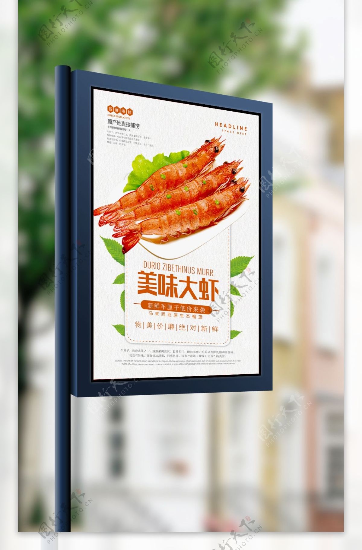 简约大气美味大虾海报设计