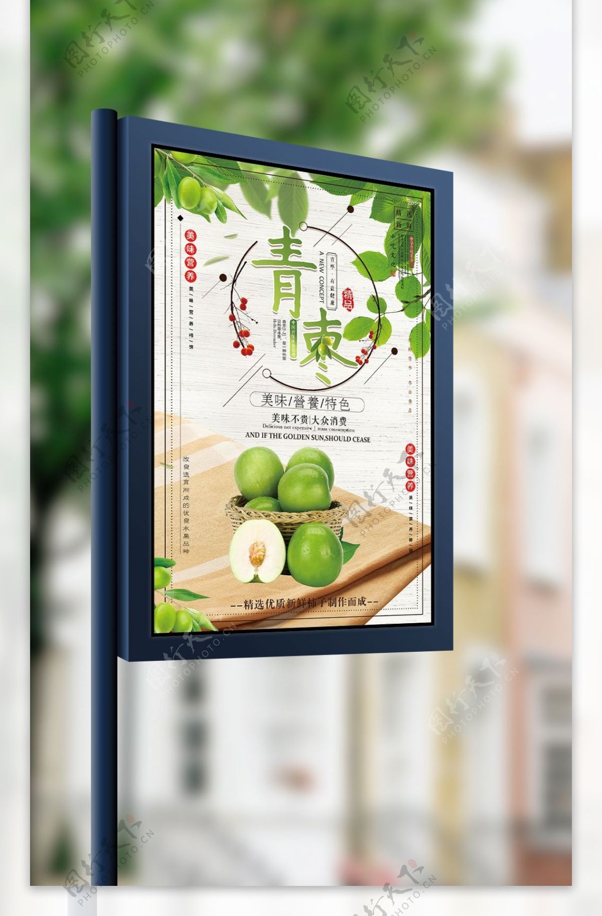 清新水果青枣促销海报