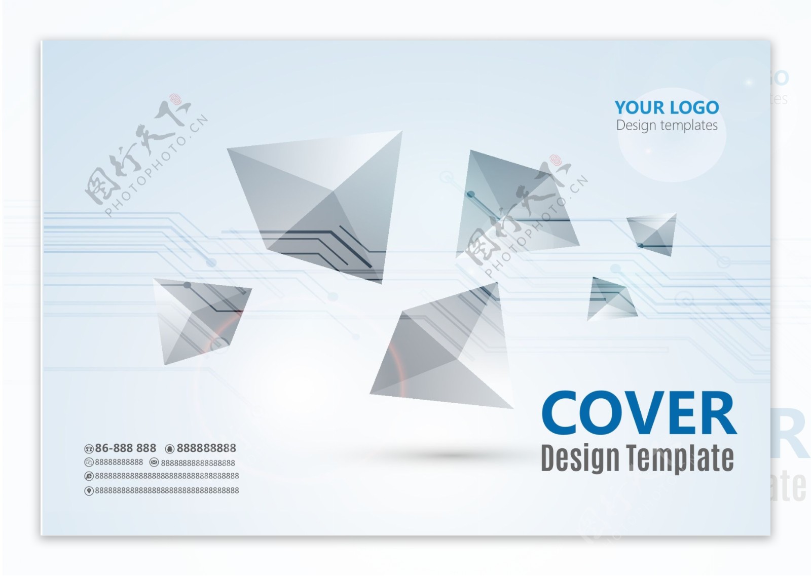 简洁立体三角企业封面设计