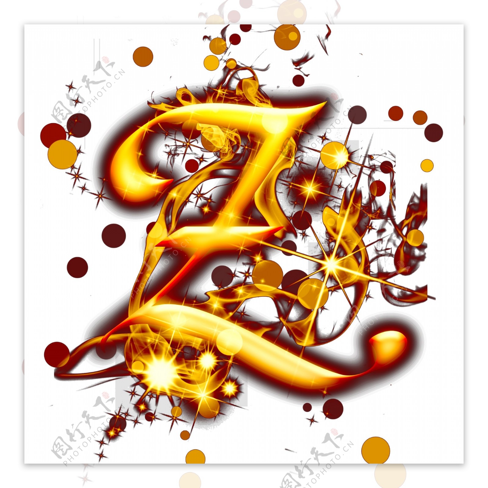 金色精品光效字母Z可商用元素