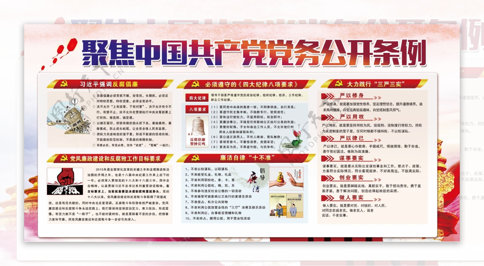 聚焦中国共产党党务公开条例宣传展板