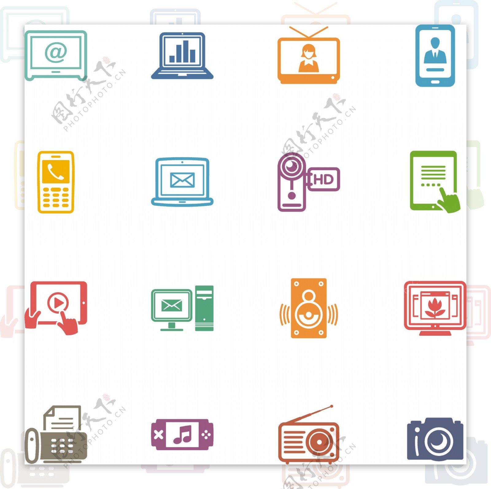 16款电子产品图标icon