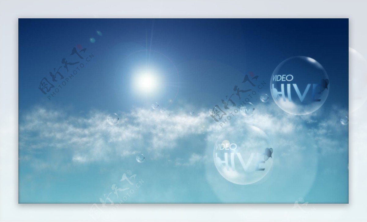 云端上的泡泡logo标志演绎ae模板
