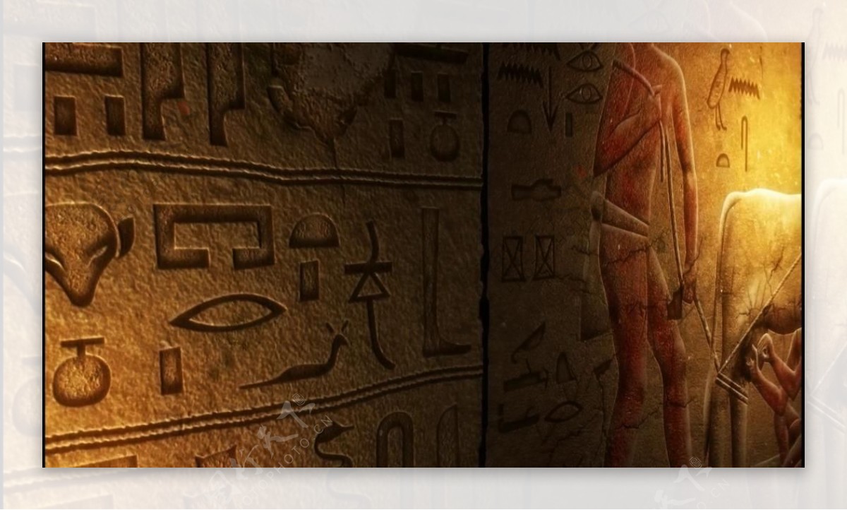 埃及异域风情墙壁上的图案画