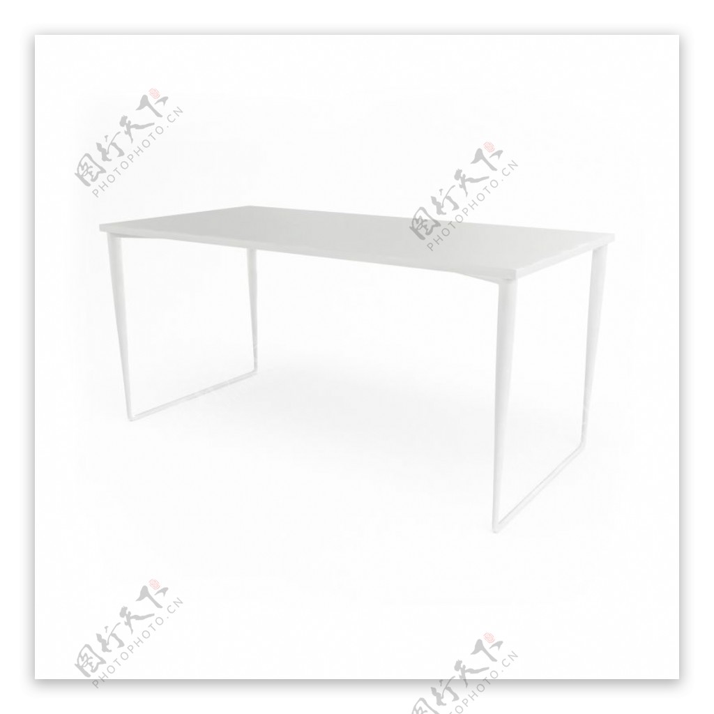 现代白色简约桌子3d模型