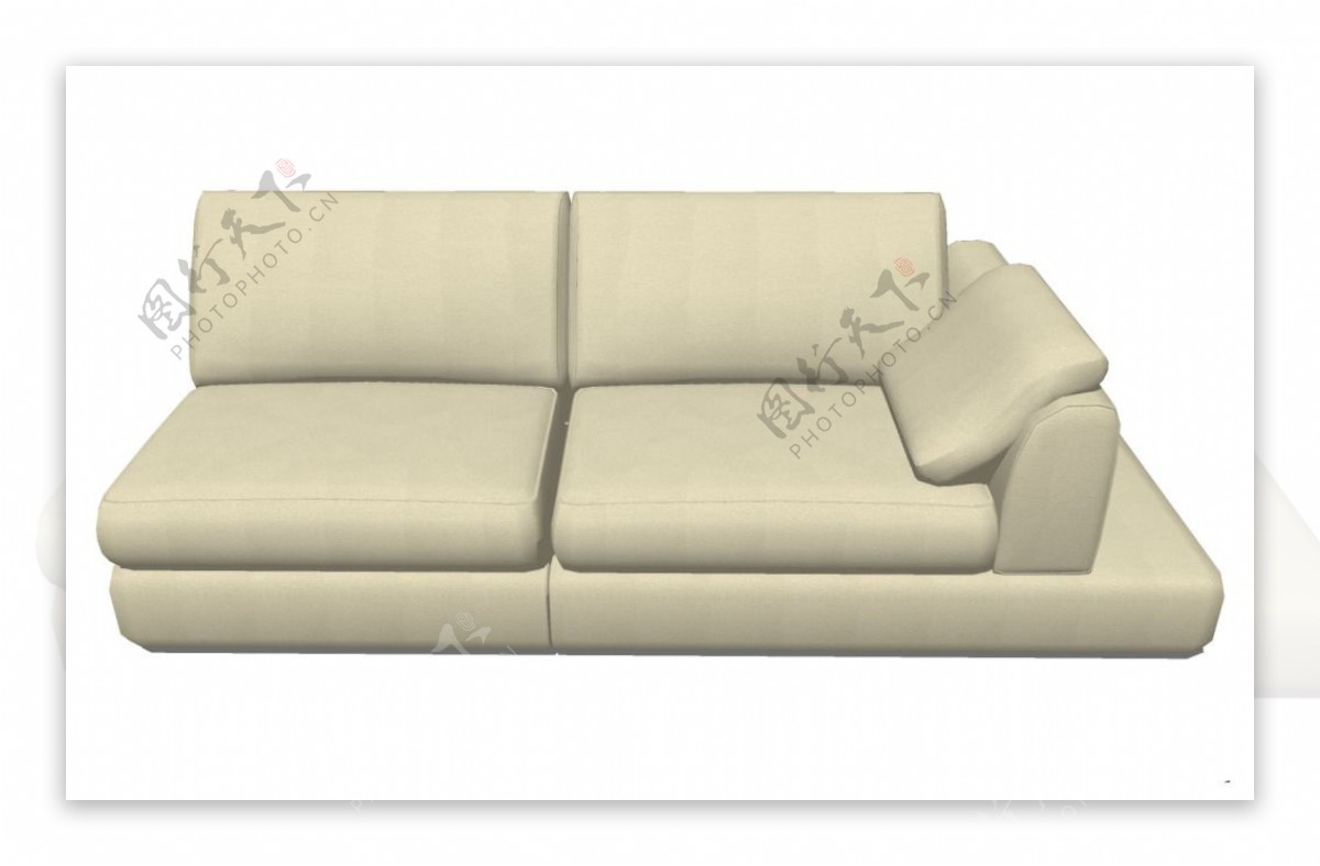 黄色沙发舒适su模型效果图