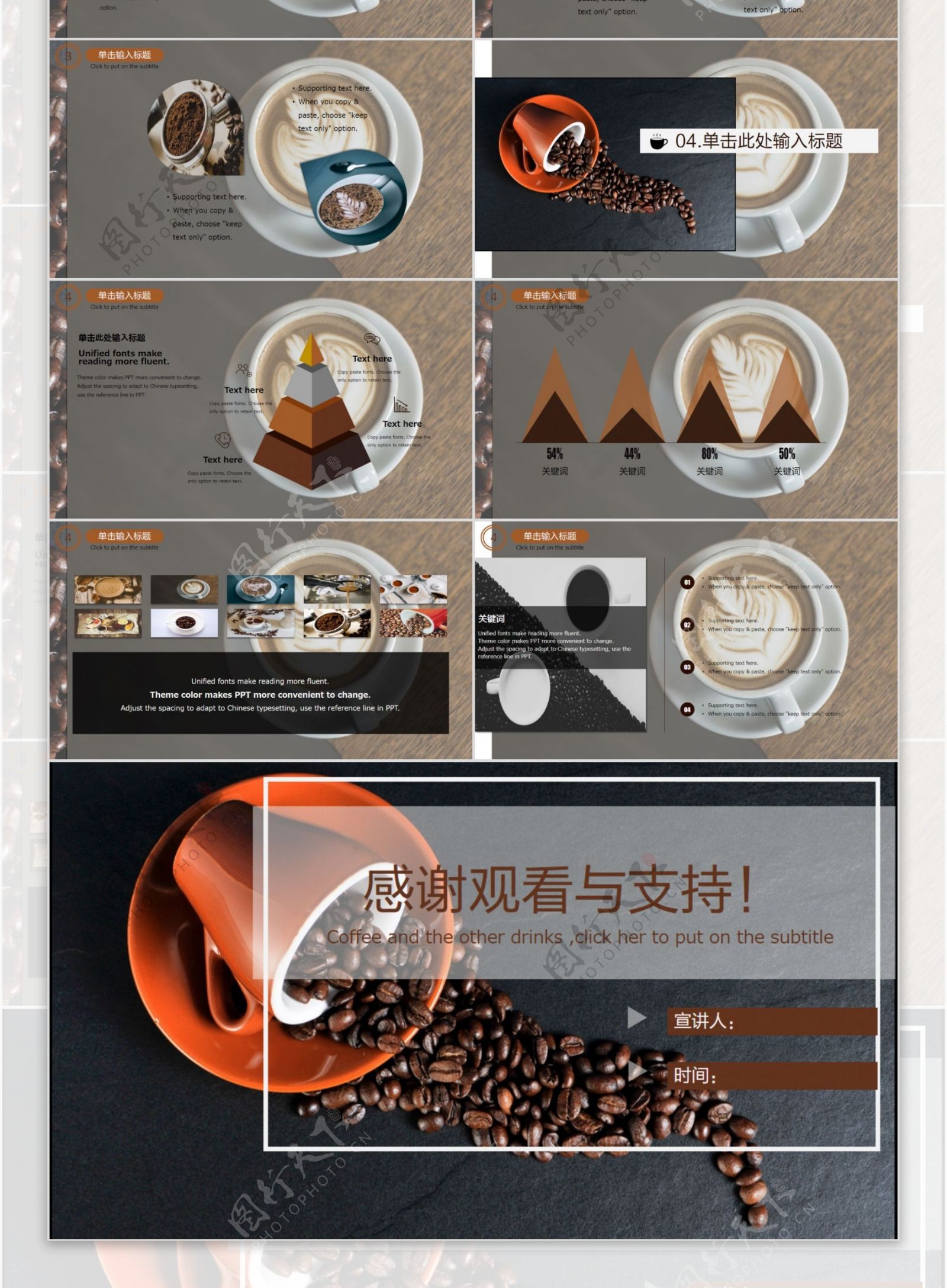 咖啡饮品店宣传介绍PPT模板