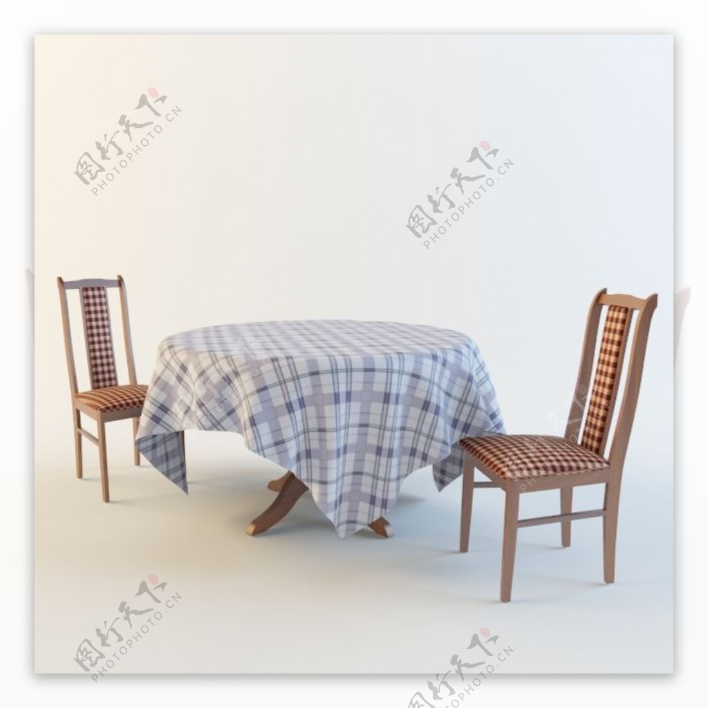 现代中式温馨餐桌椅3d模型