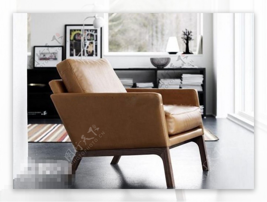 优雅简约大气简欧风格单人沙发素材